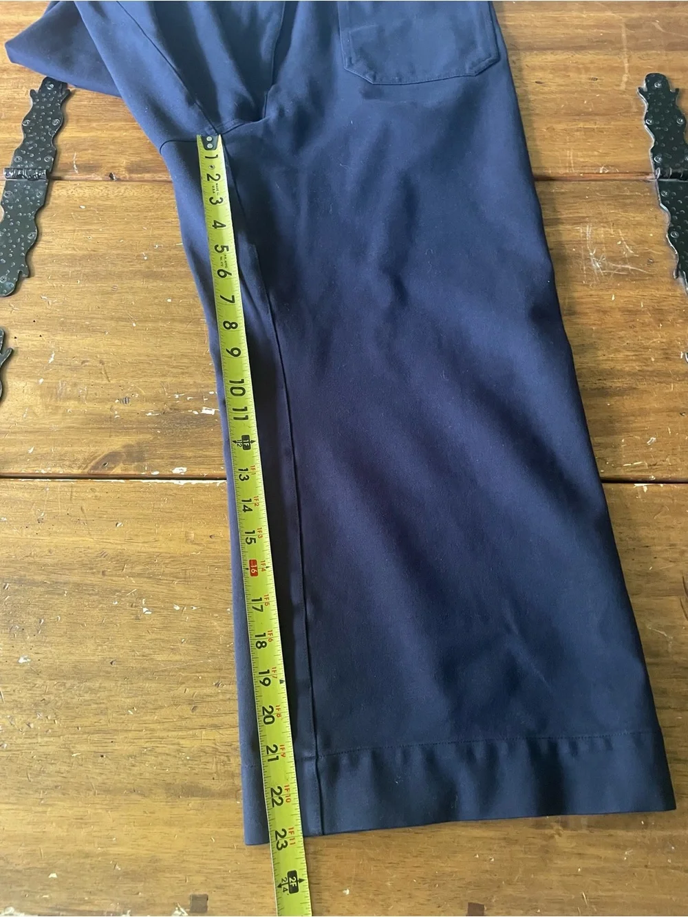 Quince Ponte Wide Leg Cropped Pants Navy Blue Size 16 EUC - Picture 10 of 14